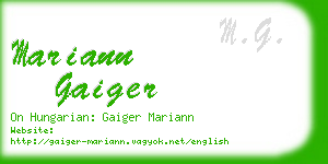 mariann gaiger business card